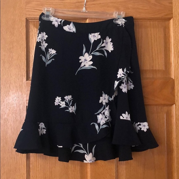 Navy Wrap Skirt - Picture 1 of 4